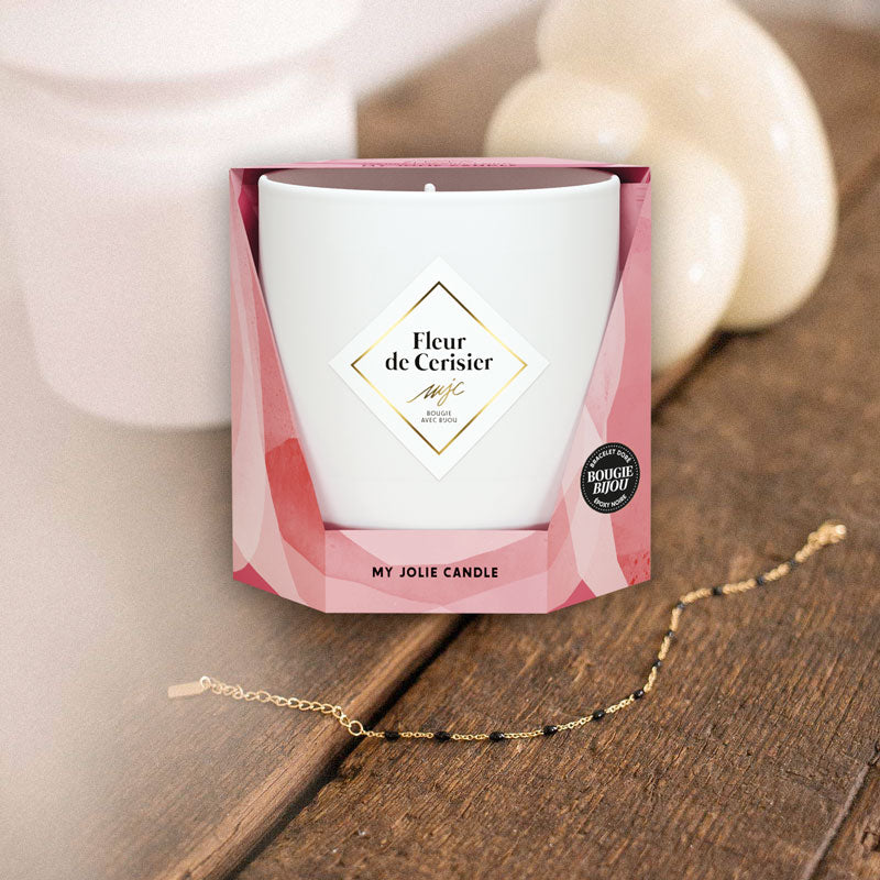 My Jolie Candle Geurkaars 180g Fleur de Cerisier met armbandje