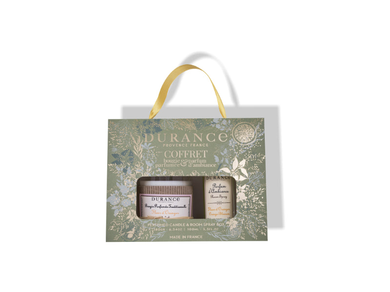 Giftset geurkaars 180g & Roomspray 100ml Orange Blossom | Oranjebloesem