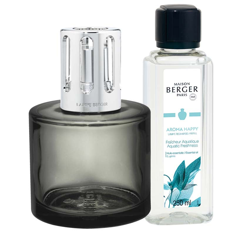 Giftset Lampe Berger Grijs - Aroma Happy 250ml