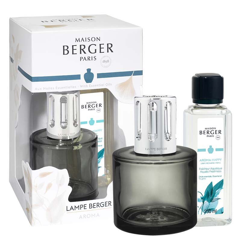 Giftset Lampe Berger Grijs - Aroma Happy 250ml