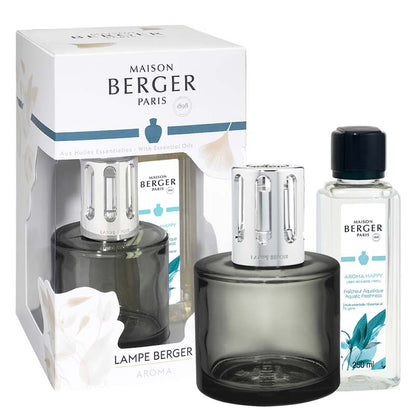 Giftset Lampe Berger Grijs - Aroma Happy 250ml