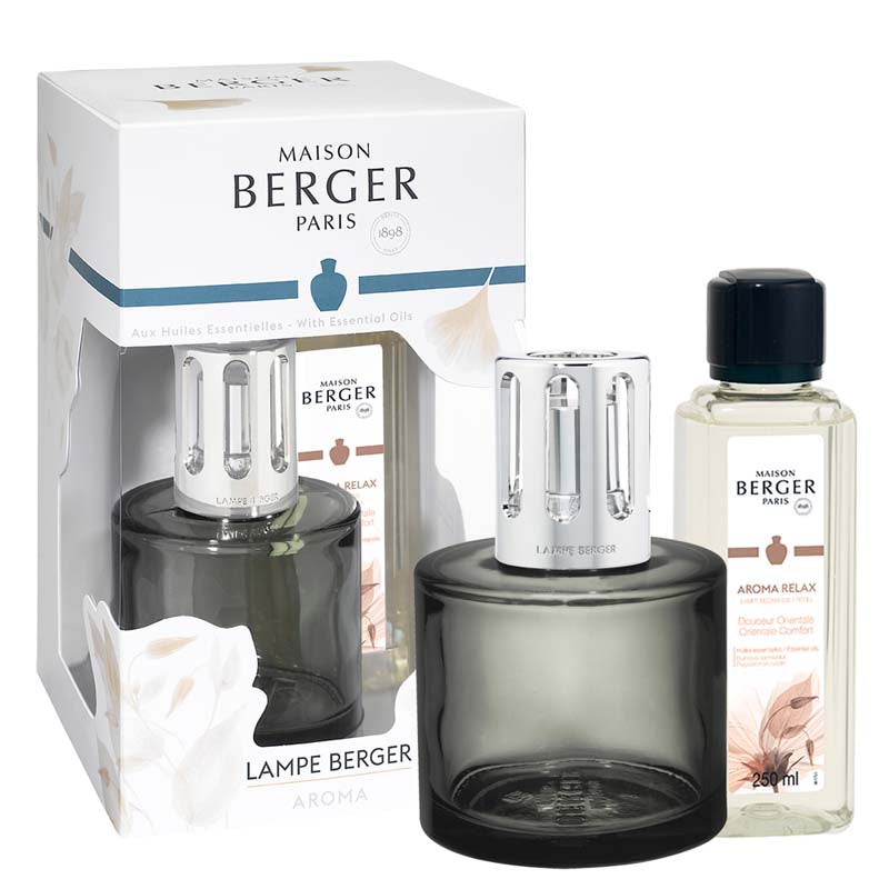 Giftset Lampe Berger Grijs - Aroma Relax 250ml