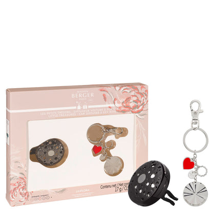 Duo mini autodiffuser & sleutelhanger Ophelia Zilver/Gun Metal