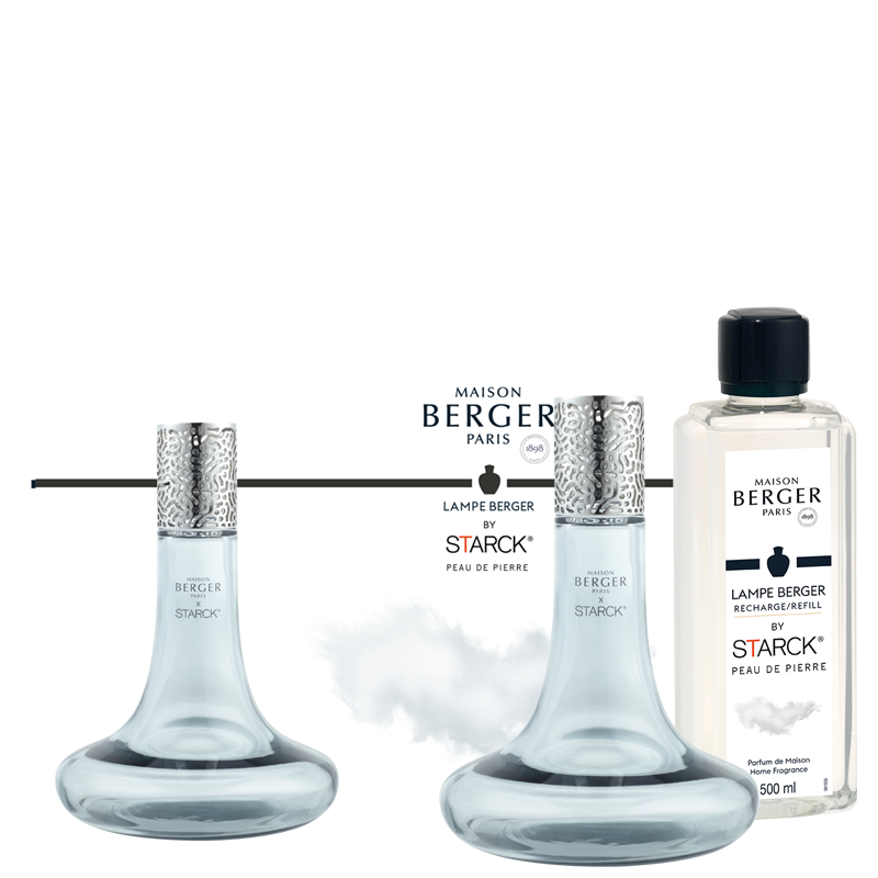 Giftset Lampe Berger STARCK Gris - Peau de Pierre 500ml