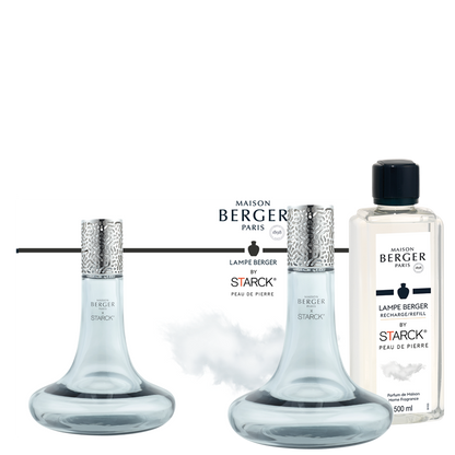 Giftset Lampe Berger STARCK Gris - Peau de Pierre 500ml