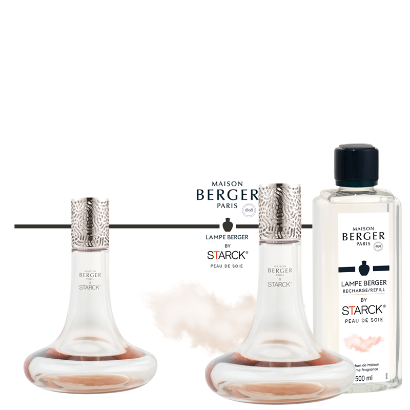 Giftset Lampe Berger STARCK Rose - Peau de Soie 500ml