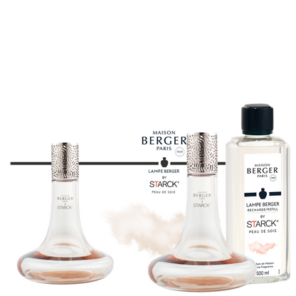 Giftset Lampe Berger STARCK Rose - Peau de Soie 500ml