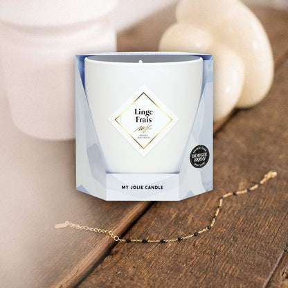 My Jolie Candle Geurkaars 180g Linge Frais met armbandje
