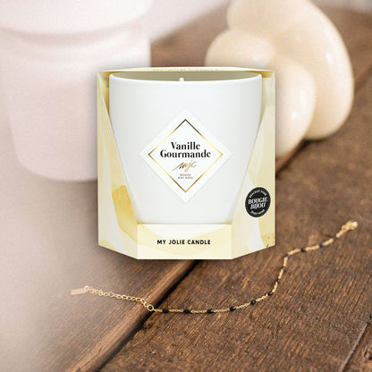 My Jolie Candle Geurkaars 180g Vanille Gourmande met armbandje