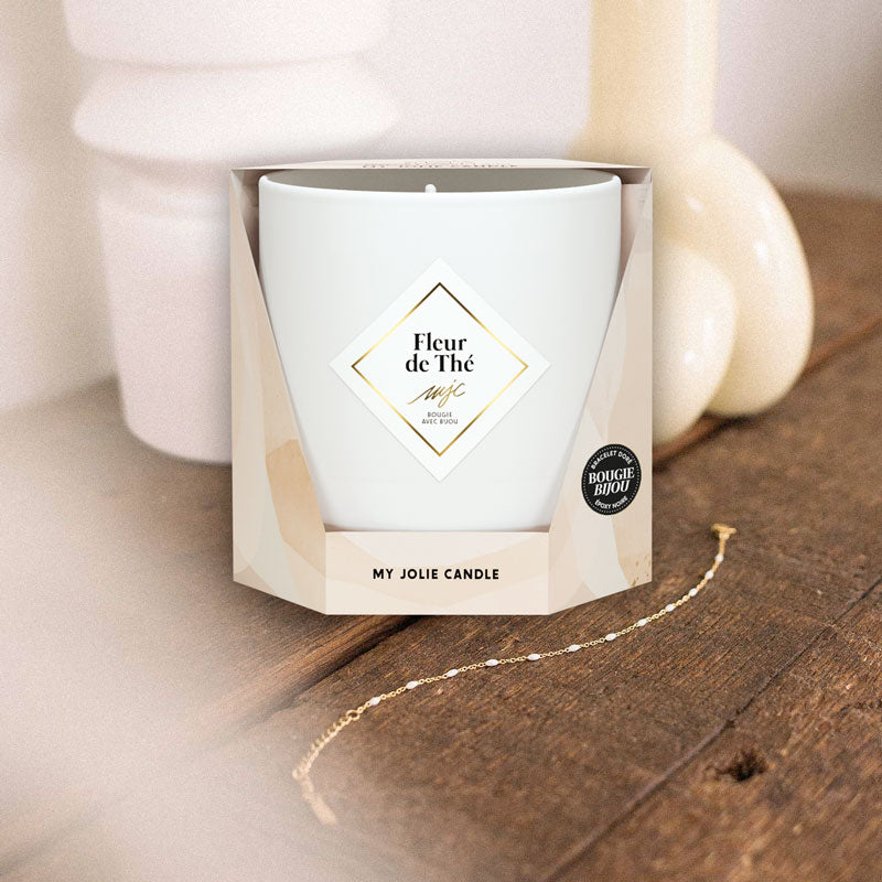 My Jolie Candle Geurkaars 180g Fleur de Thé met armband