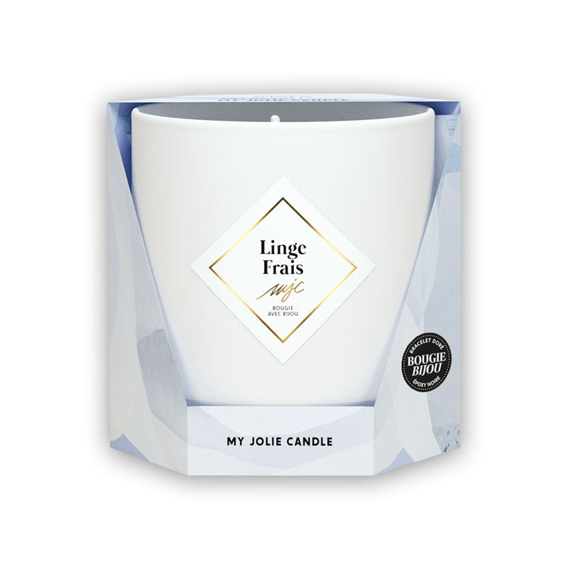 My Jolie Candle Geurkaars 180g Linge Frais met armbandje
