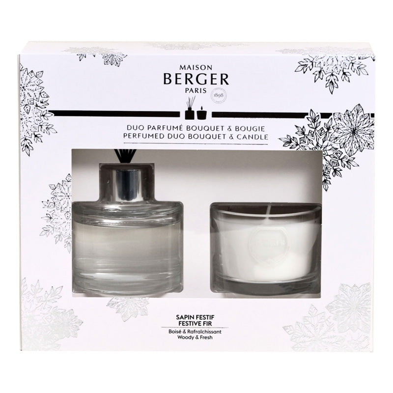 Duo mini parfumsticks & geurkaars Winter - Sapin Festif