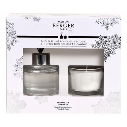Duo mini parfumsticks & geurkaars Winter - Sapin Festif