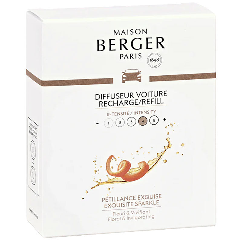 Navullingen autodiffuser 2 stuks autoparfum Pétillance Exquise - Champagne