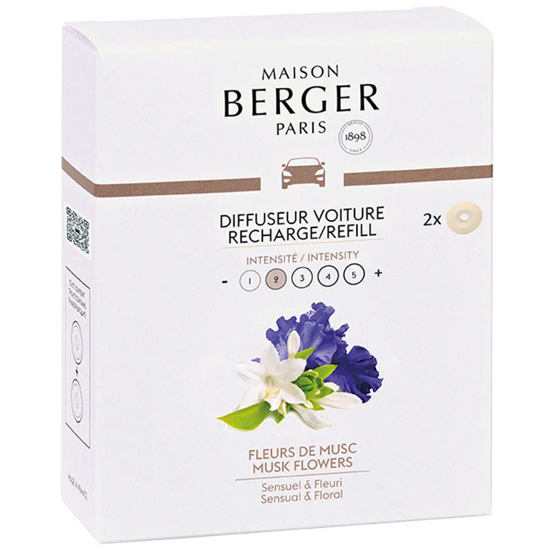 Navullingen autodiffuser 2 stuks Fleurs de Musc - Bloemige musk