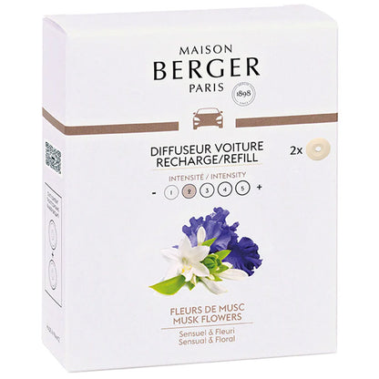 Navullingen autodiffuser 2 stuks Fleurs de Musc - Bloemige musk