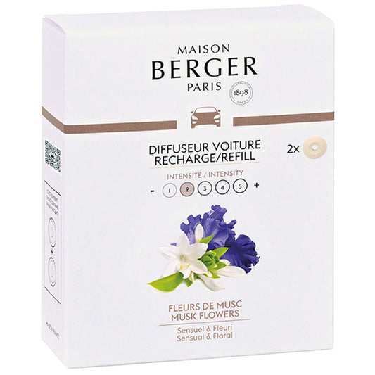 Navullingen autodiffuser 2 stuks Fleurs de Musc - Bloemige musk