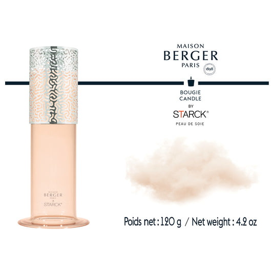 Design kandelaar Photophore by Starck Rose - Peau de Soie geurkaars 120gr