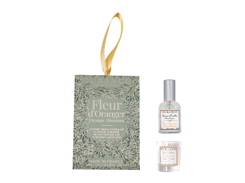 Giftset cocooning Kussenspray 50ml & geurkaars 30g Orange blossom | Oranjebloesem