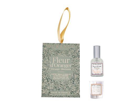 Giftset cocooning Kussenspray 50ml & geurkaars 30g Orange blossom | Oranjebloesem