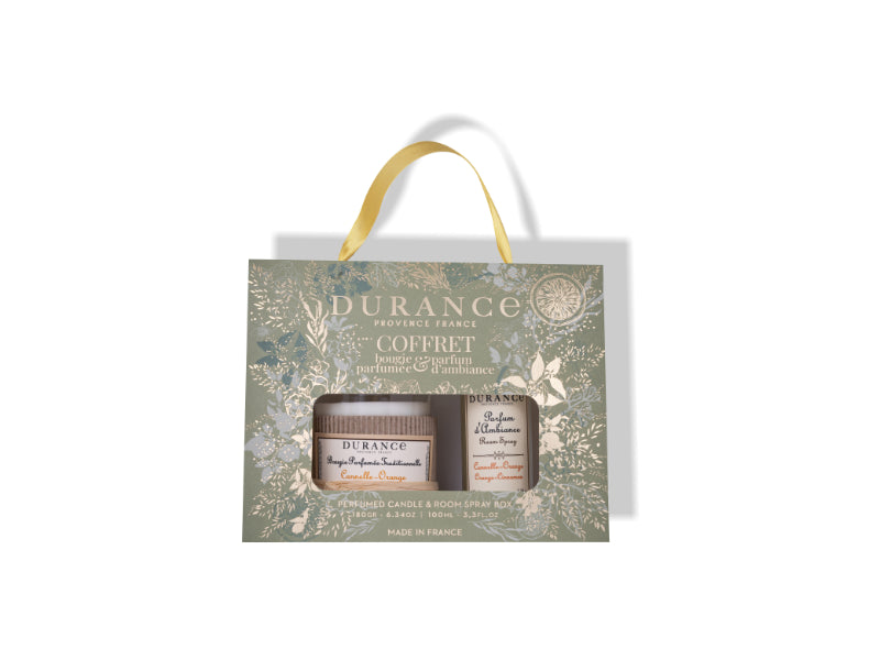 Giftset geurkaars 180g & Roomspray 100ml Orange-Cinnamon | Sinaasappelkaneel