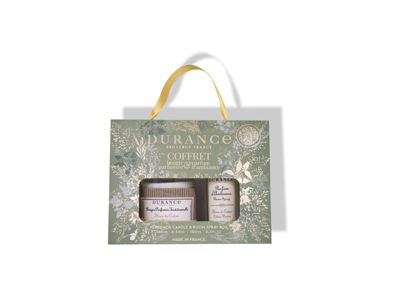 Giftset geurkaars 180g & Roomspray 100ml Cotton Flower | Katoenbloem