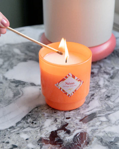 Geurkaars met oorbellen Néon - Orange Electric