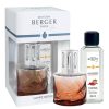 Giftset Lampe Berger Spirale Rose Ambré verpakking Lampe Berger plus huisparfum rabarber