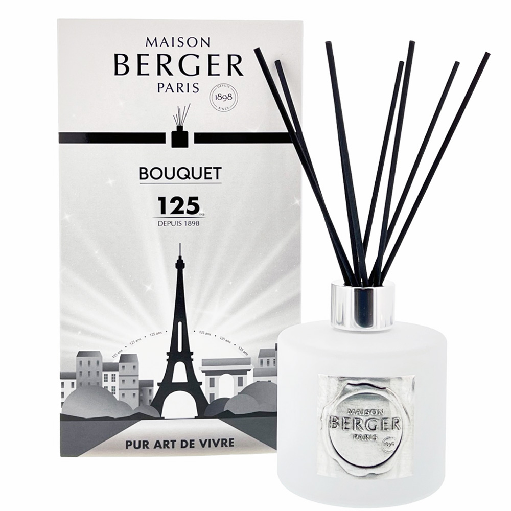 jubileum model parfumverspreider gematteerd wit 125 jaar Maison Berger Paris verpakking plus parfumverspreider